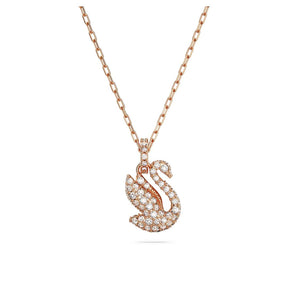 Swarovski Iconic Swan riipus, ruusukullan värinen ja kirkkaat kristallit