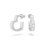 Swarovski Matrix korvakorut, sydän, koko S, vaalea metalli ja kirkkaat kristallit