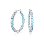 Swarovski Matrix rengaskorvakorut, vaalea metalli ja siniset kristallit