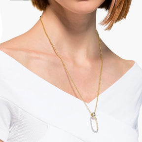 Swarovski Time crystal pendant, yellow gold colour