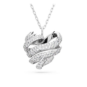 Swarovski Volta sydänriipus, vaalea metalli ja kirkkaat kristallit