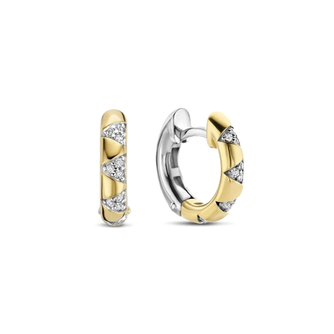 Ti Sento Milan earrings, 14 mm, sterling silver and gold-plated silver