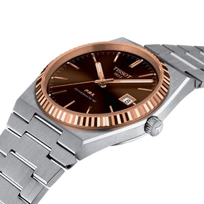 Tissot PRX Powermatic 80 terästä ja 18K ruusukultaa T9314074129100, miesten rannekello