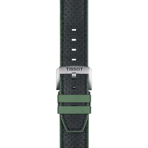 Tissot ranneke, 22 mm, musta nahka ja vihreä silikoni, T852046787