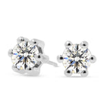 Valkokultaiset korvakorut 5mm zirkoniakivellä, 14K valkokulta