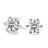 Valkokultaiset korvakorut 5mm zirkoniakivellä, 14K valkokulta