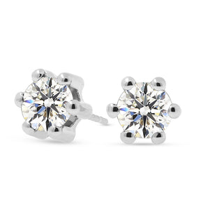 Valkokultaiset korvakorut 5mm zirkoniakivellä, 14K valkokulta