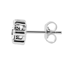 Valkokultaiset korvakorut 5mm zirkoniakivellä, 14K valkokulta
