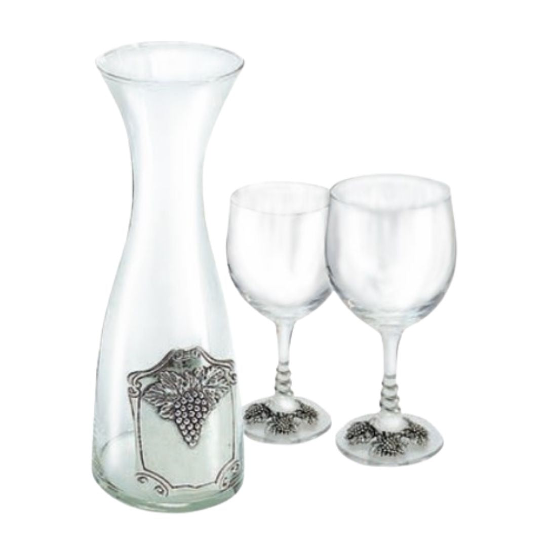 Wine carafe and wine glasses, 2 pieces, 078233