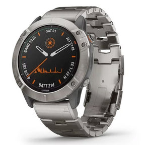 Garmin Fenix 6X Pro Solar 51 mm titaani ja ilmastoitu titaaniranneke, monilajiälykello 010-02157-24 - Garmin - Laatukoru