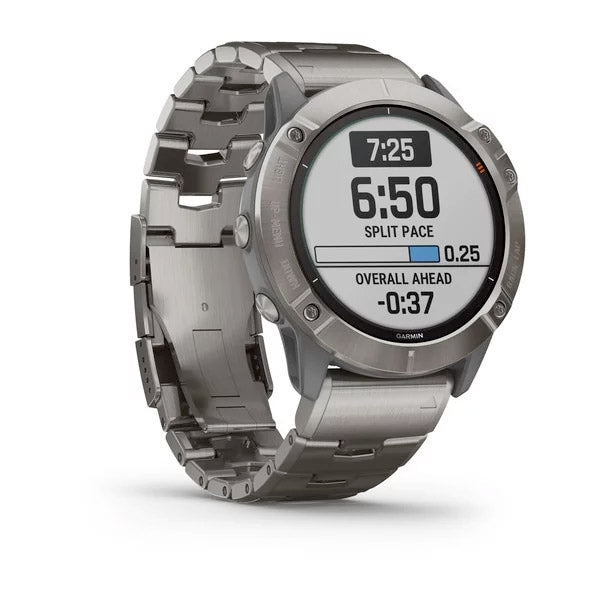 Garmin Fenix 6X Pro Solar 51 mm titaani ja ilmastoitu titaaniranneke, monilajiälykello 010-02157-24 - Garmin - Laatukoru