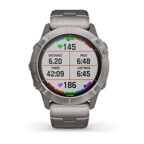 Garmin Fenix 6X Pro Solar 51 mm titaani ja ilmastoitu titaaniranneke, monilajiälykello 010-02157-24 - Garmin - Laatukoru