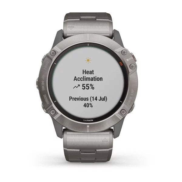 Garmin Fenix 6X Pro Solar 51 mm titaani ja ilmastoitu titaaniranneke, monilajiälykello 010-02157-24 - Garmin - Laatukoru