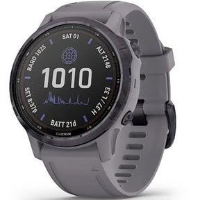 Garmin Fenix 6S Pro Solar 42 mm ametisti ja harmaa silikonihihna, monilajiälykello 010-02409-15 - Garmin - Laatukoru