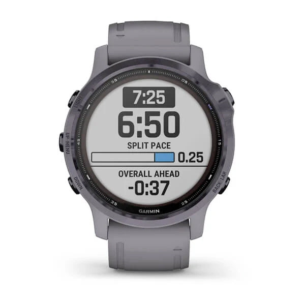 Garmin Fenix 6S Pro Solar 42 mm ametisti ja harmaa silikonihihna, monilajiälykello 010-02409-15 - Garmin - Laatukoru