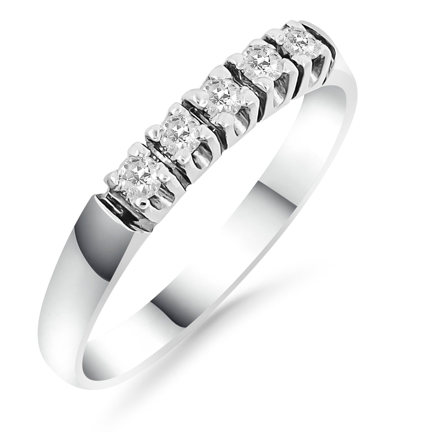 Silván line diamond ring 0,15ct, 14K white gold, Silván wedding rings