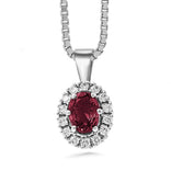 Silván timanttiriipus 0,28ct Rubiinilla, 14K valkokultaa, Silván timanttikorut - Silván - Laatukoru