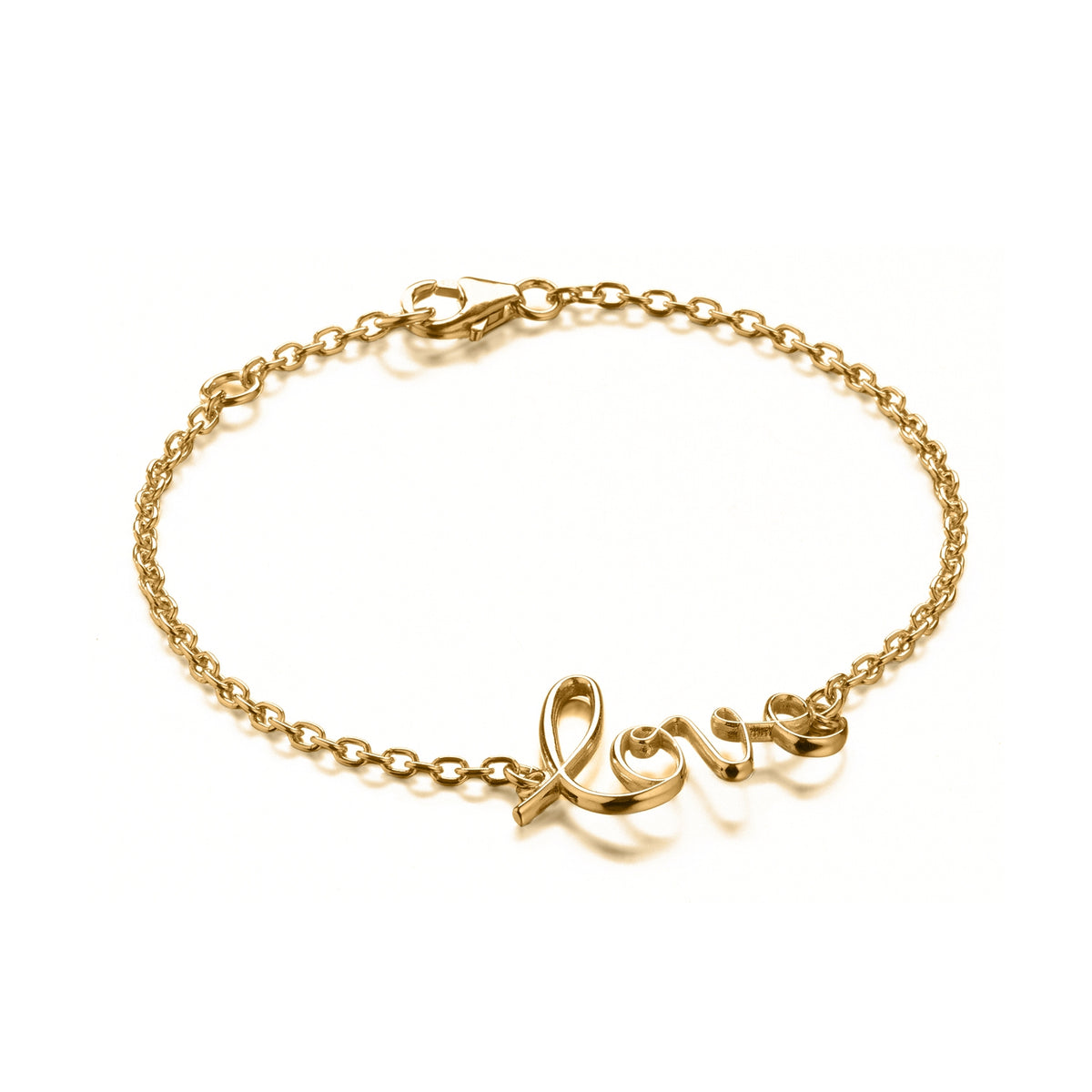 Lumoava Love rannekoru, keltakullattu hopea - Lumoava - Laatukoru