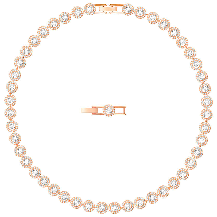 Swarovski Angelic bracelet, Round cut, Pavé, Medium, White, Gold-tone  plated 5505469