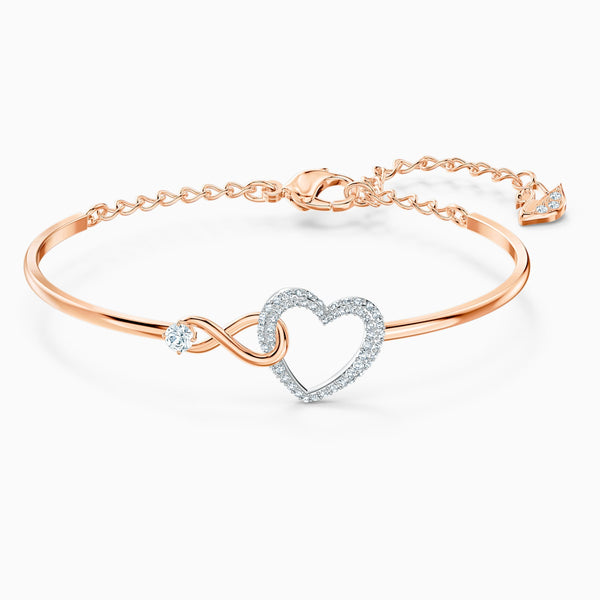 Swarovski Infinity Heart crystal bracelet, gold coloured