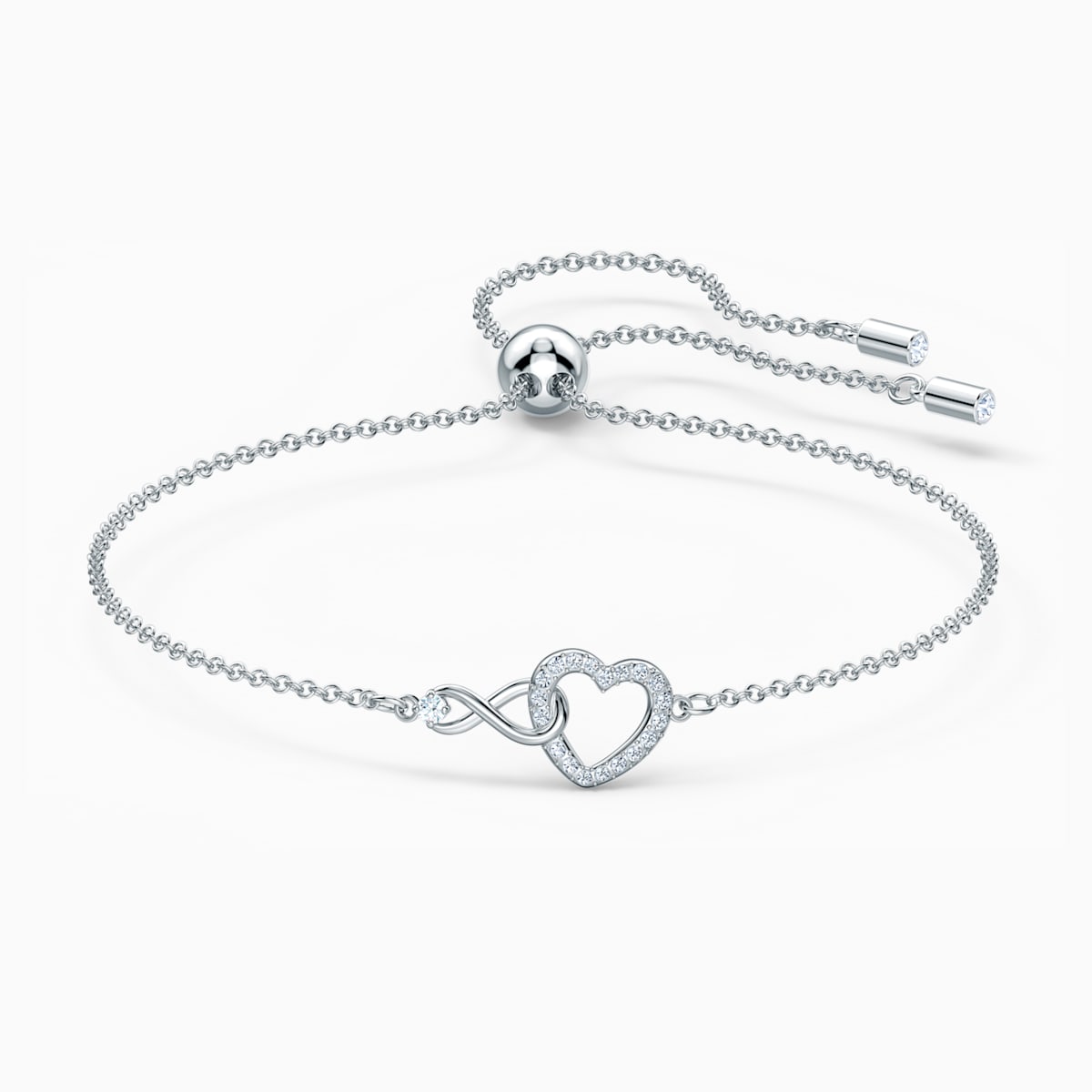 Swarovski Infinity Heart kristallirannekoru, valkoinen - Swarovski - Laatukoru