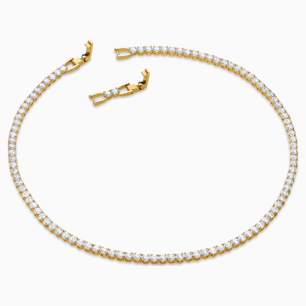 Imber necklace, Round cut, White, Gold-tone plated | Swarovski