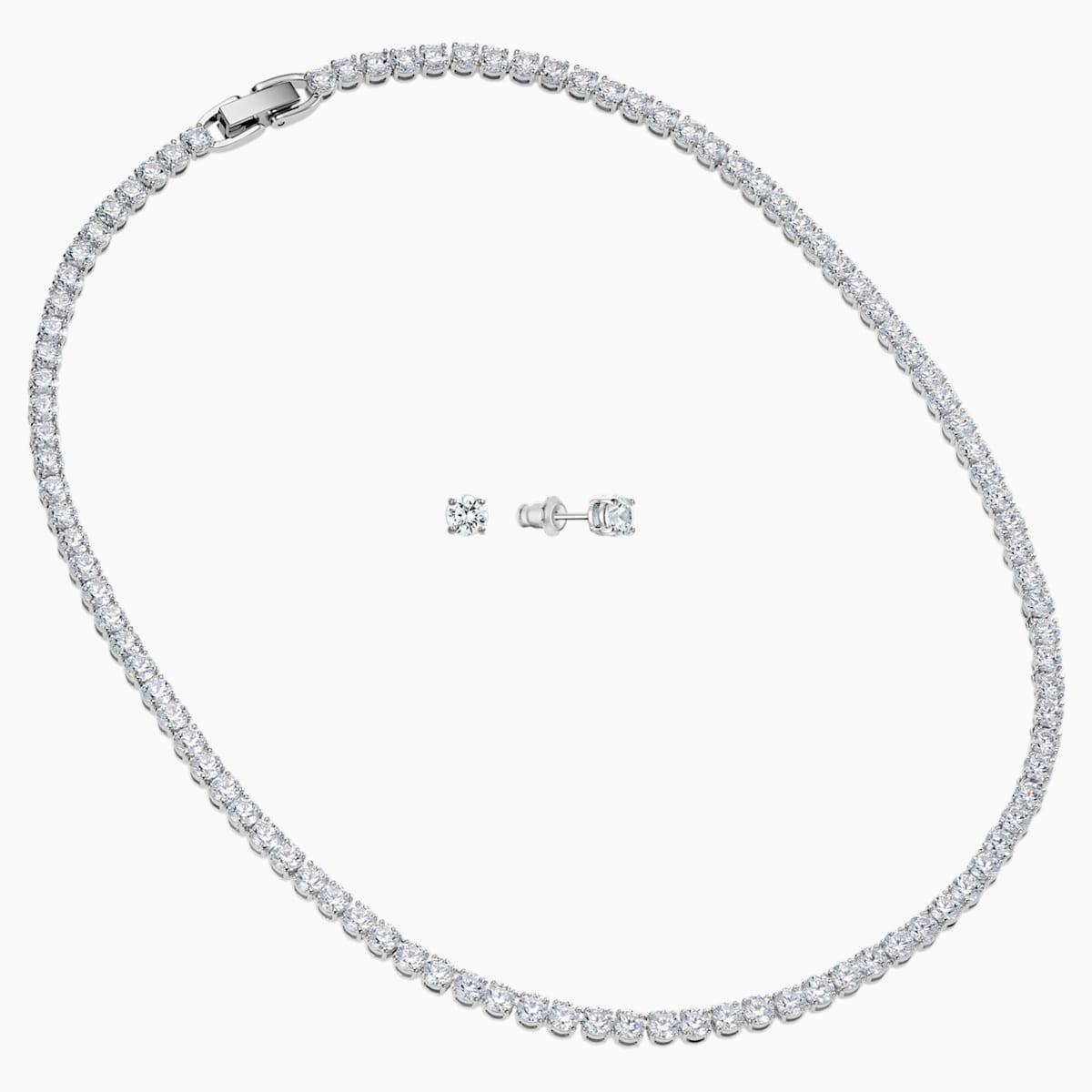 Swarovski Tennis Deluxe, set, crystal necklace and earrings