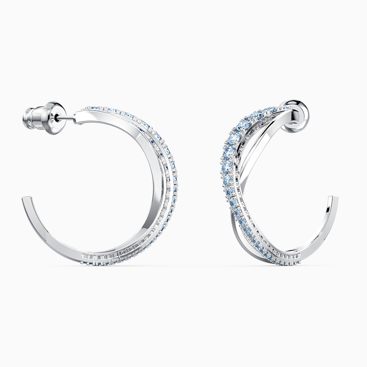 5563908 Swarovski Twist Hoop earrings blue