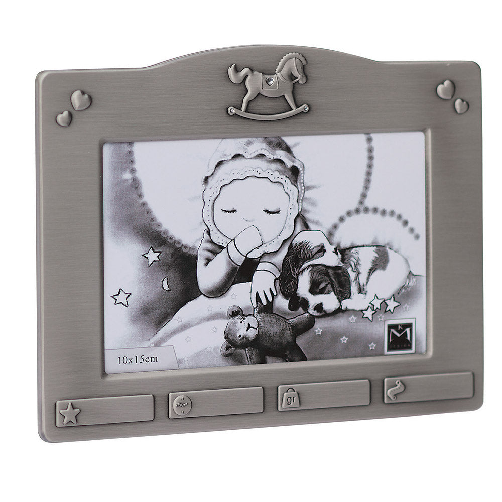 Dew frame, 10x15 cm, rocking horse and hearts